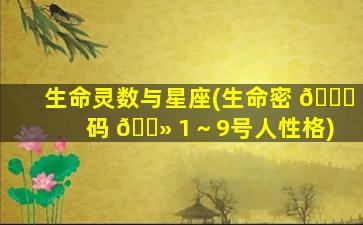 生命灵数与星座(生命密 🐅 码 🌻 1～9号人性格)